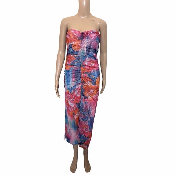 Anthropologie Dresses & Skirts - Anthropologie Strapless Dress in Pink and Blue